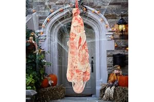DREDQCCO Halloween Decorations Dead Victim Props Bloody Body in Bag Prop Hanging Body Scary Bloody Gauze in Bag Creepy Haunted House Halloween Outdoor Decor Set Patio Yard Tree Haunted House Decor 71 Inches