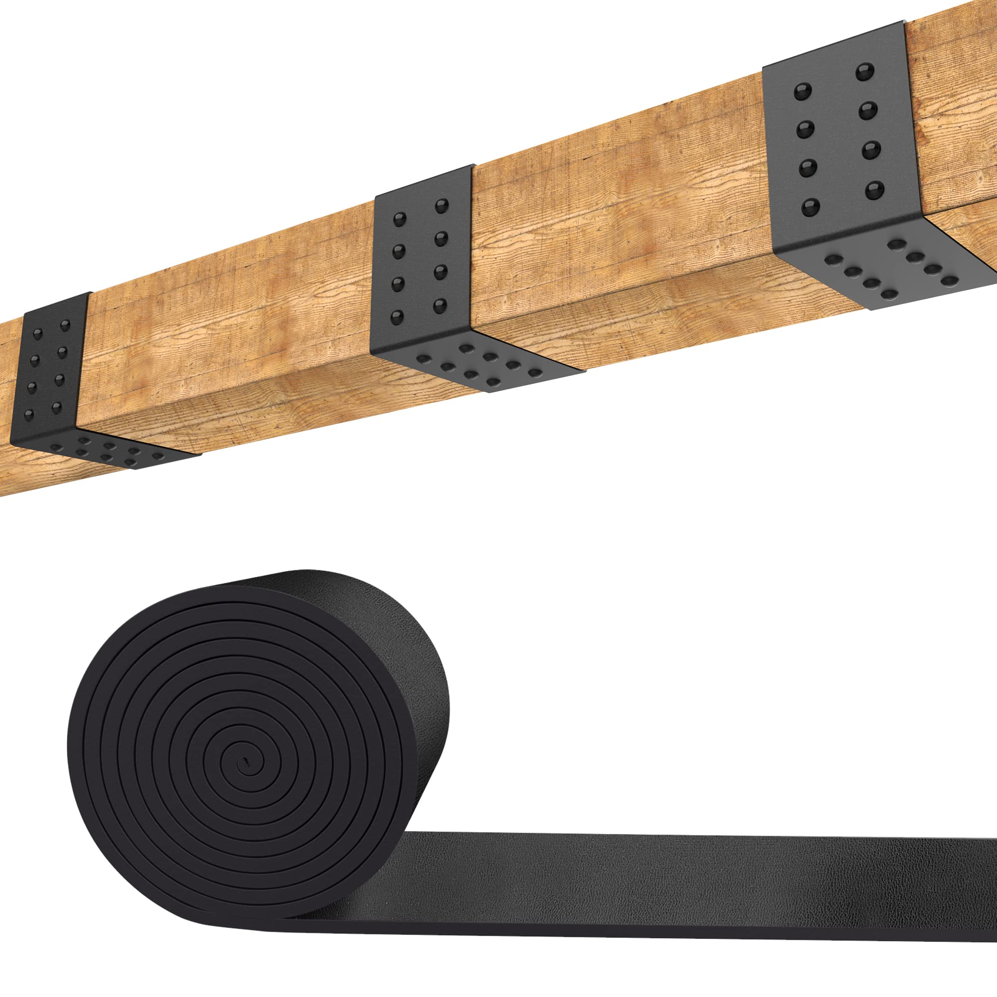 Photo 1 of 5ft Faux Wood Beam Strap?Flexible Beams Gap Hiding Strap, Wood Beams Metal Look Strap?Architectural Products for Faux Wood Beams,Ceiling Beam and Cabin Shutters Accessories (2.36"Width)