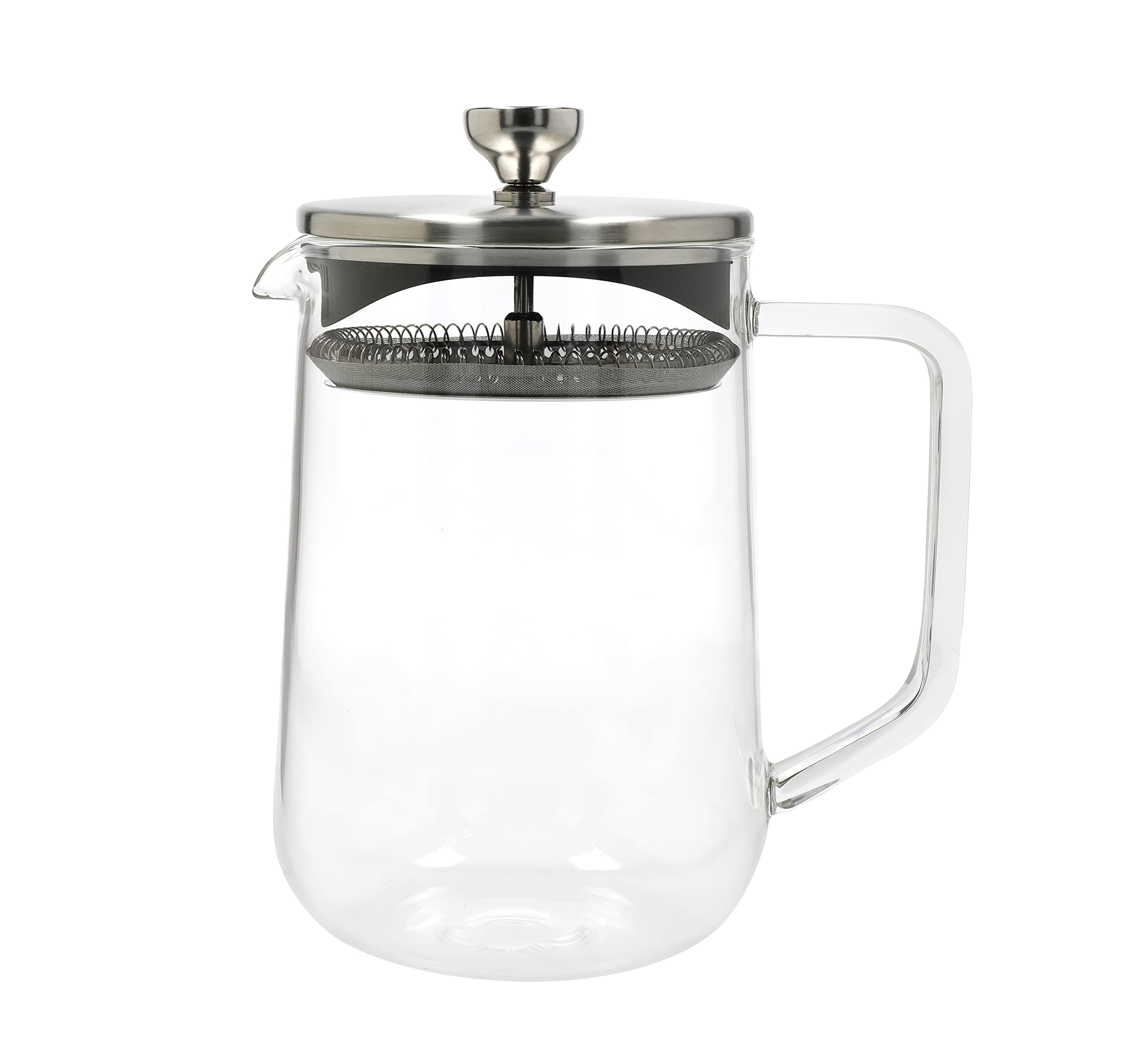La Cafetière Loose Leaf 4-Cup//1L Teapot with Lid, Heat-Resistant Glass Tea Infuser with Built-in Stainless Steel Filter for Tea Leaves and Ground Coffee Infusions