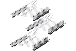 GoodtoU Pants Hangers, 50 Pack Skirt Hangers with Adjustable Clips for Men Women Kids Pants Shorts Trouser Jeans Clothes