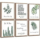 FRAMED Inspirational Wall Decor, Positive Affirmations & Motivational Art for Office, Bedroom & Classroom (Set of 6, 8x10in, Framed)