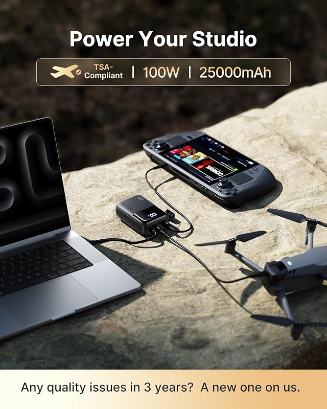 Batterie Externe pour Ordinateur, Petit 100W 25000mAh USB C Power Bank