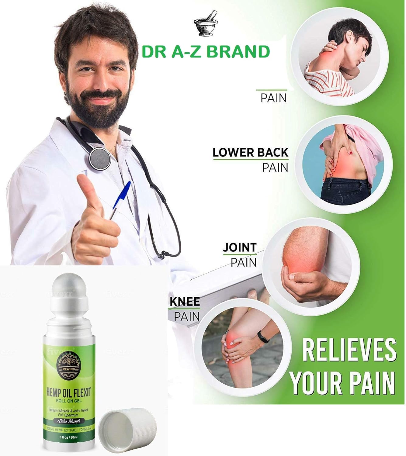 Natural Hemp Extract Roll On Cooling Freeze Effect, Turmeric, Ginger, Arnica, Emu Oil for A Fast & Lasting Pain Relief for Arthritis, Sore Joint, Backaches Sprains, Joint & Back Pain Stop Pain: Health & Personal Care