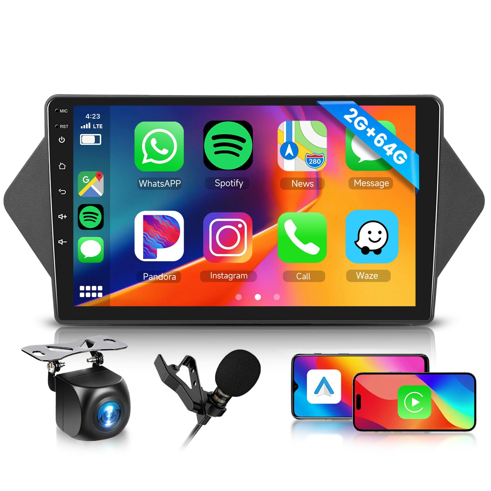 Photo 1 of [2GB+64GB] Car Stereo for Honda Acura MDX 2007-2013 Android Head Unit, Wireless Carplay Android Auto Mirror Link, 9 Inch Touch Screen Car Radio GPS,Bluetooth, WiFi, FM RDS Radio,BT/SWC/EQ