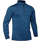 TACVASEN Men's Quarter Zip Pullover Long Sleeve Golf Sweatshirts 1/4 Zip Sweaters Winter Fleece Lined Thermal Shirt