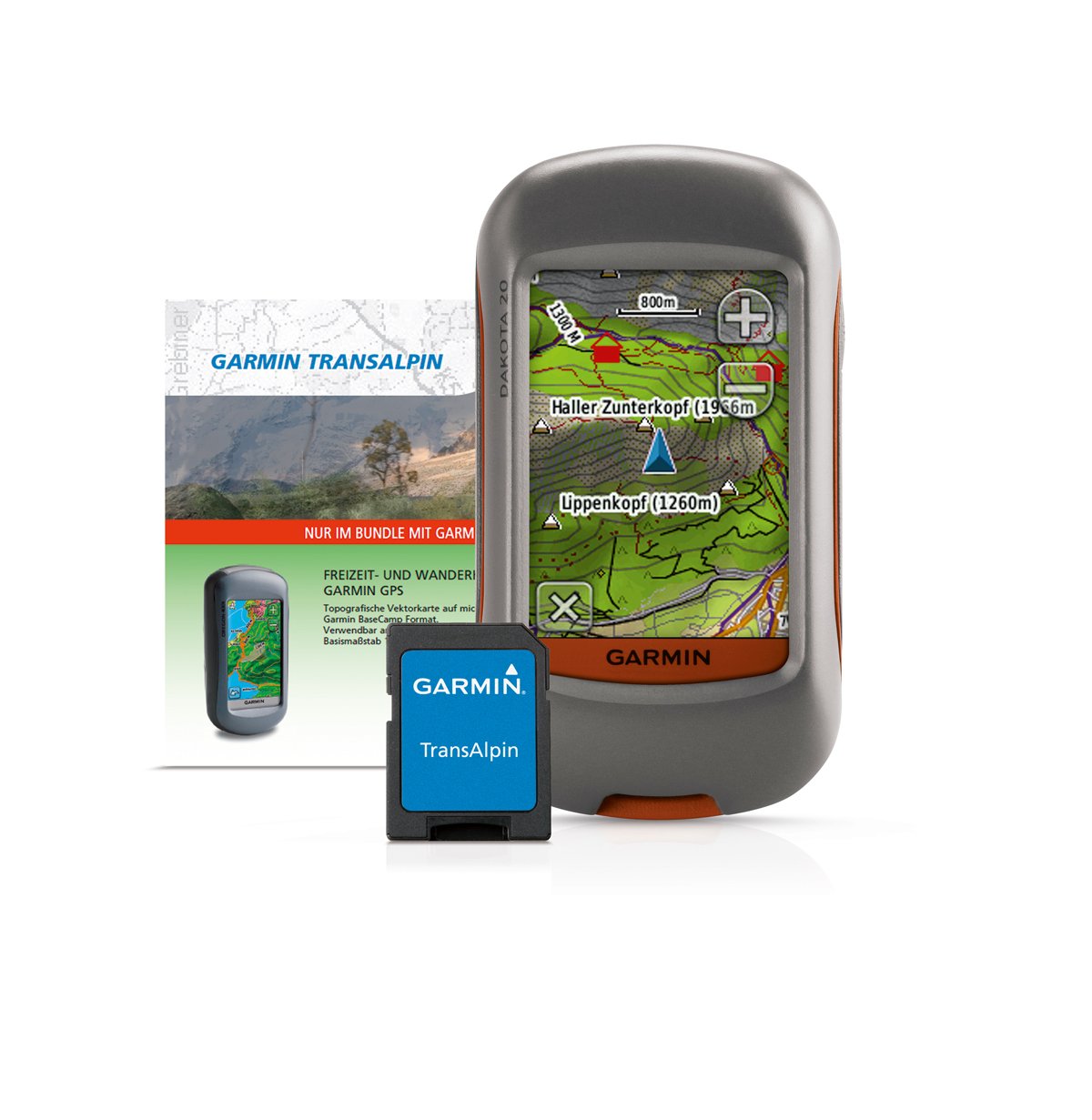 Garmin Dakota 20 Handheld GPS Bundle with Garmin TransAlpin SD/Micro SD