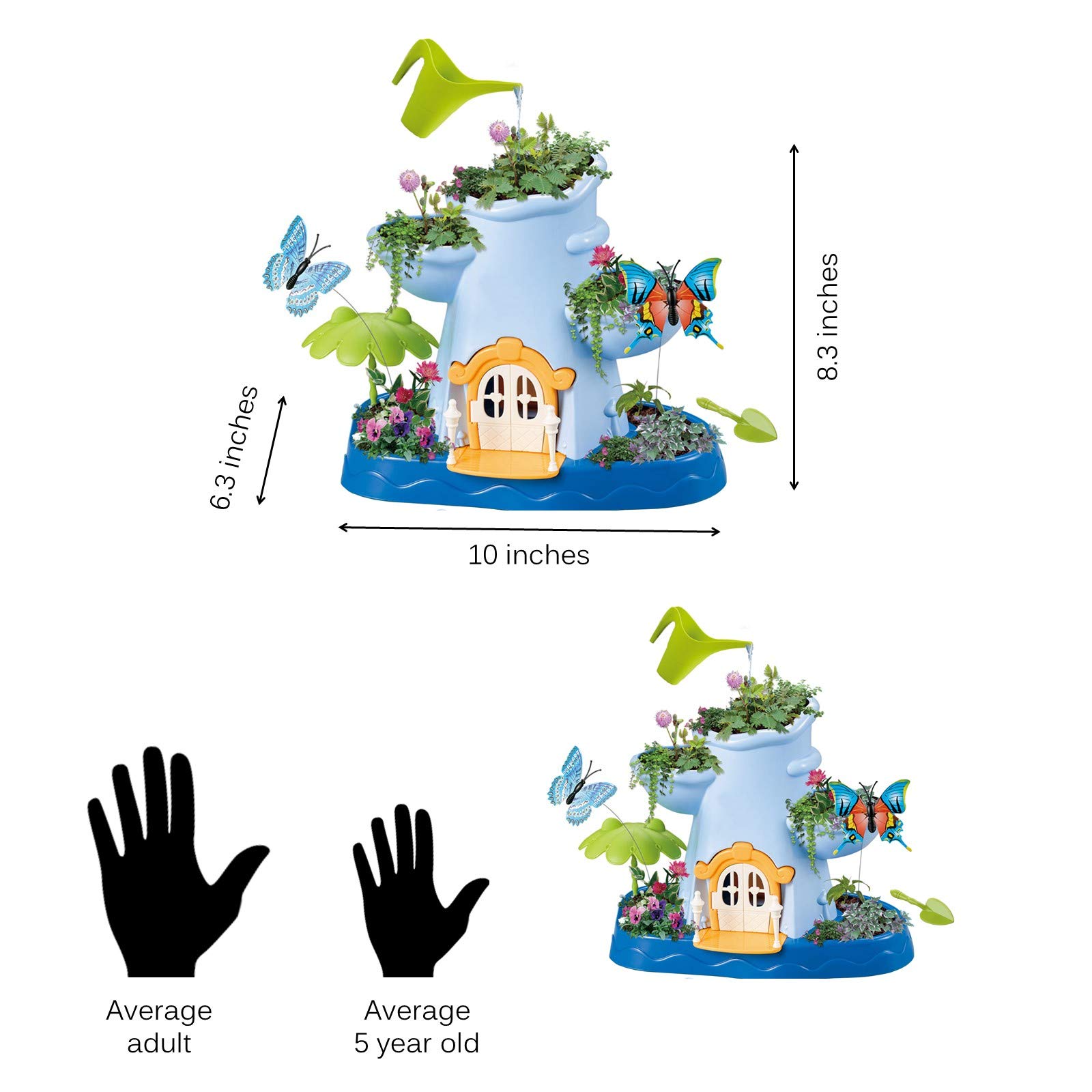 Vokodo Kids Magical Garden Growing Kit Includes Tools Seeds Soil Flower Plant Tree Interactive Play Fairy Toys Inspires Horticulture Learning Great Gift for Children Girls Boys