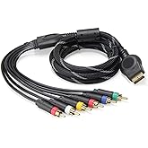 2 in 1 Component AV Cable for PS2/PS3(6 Feet), 5RCA YPbPr Component + RCA Video Audio Cable Compatible with PS2, PS3