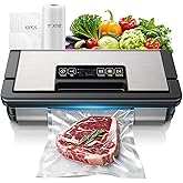95kPa Vacuum Sealer Machine, Fully Automatic Food Sealer, Touch Display, 10-in-1 Functions & Powerful Sealing System with Double Heat Seal, Easy-Lock Handle, Built-in Cutter(Black)