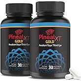 Nutraville Pineal XT Gold - Pineal Gland Supplement - Third Eye Awakening - Focus and Memory Supplement for Brain - 7 Powerful Ingredients Decalcify, Detox, and Activate Your Pineal Gland, 2 Pack