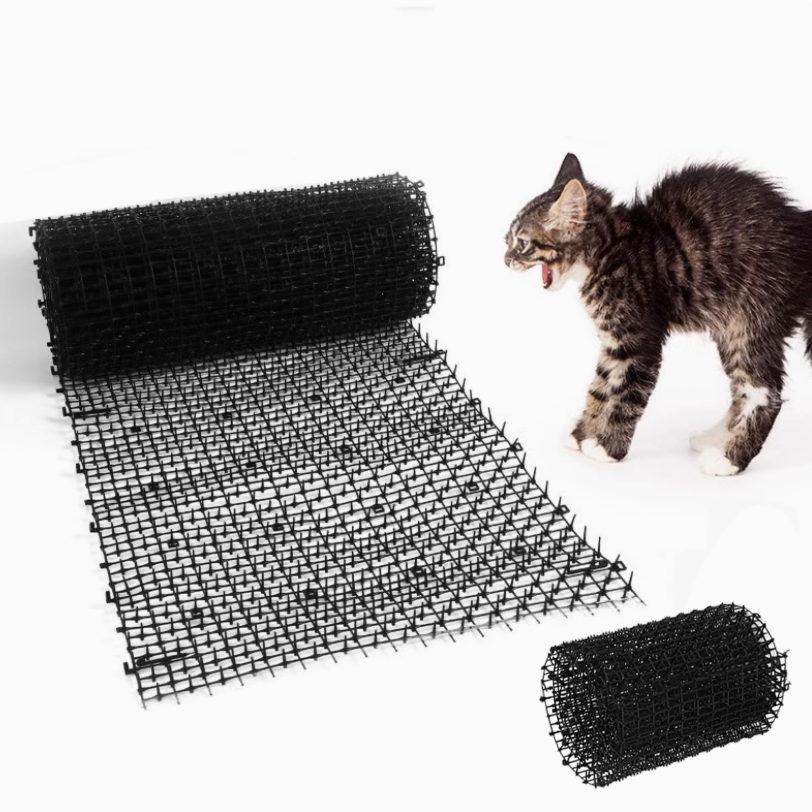 ANKROYU Garden Cat Scat Mat, Plastic Pet Deterrent Spikes, Anti-Digging Training Mat for Dogs and Cats, Outdoor Repellent for Yard and Garden with Spikes