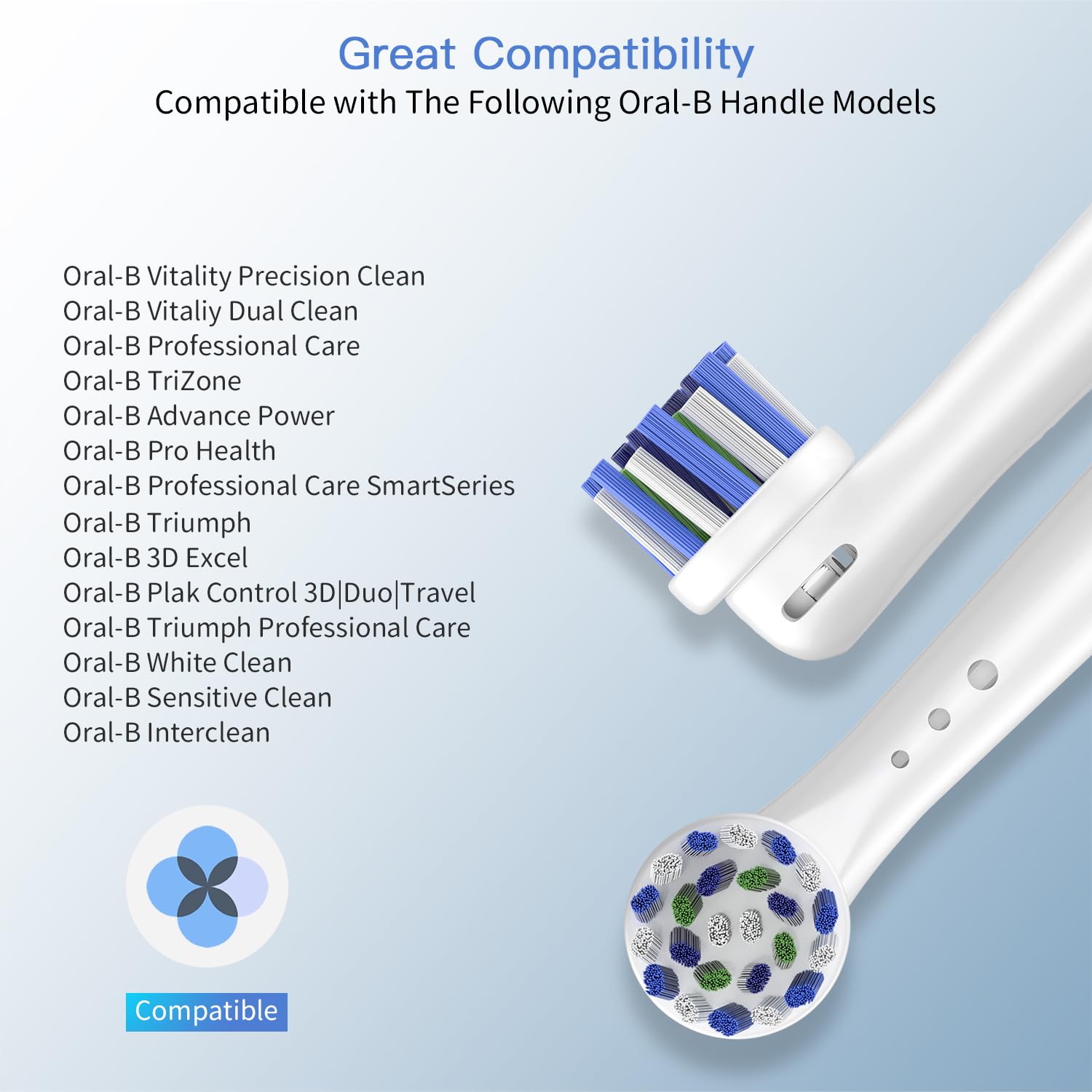 Replacement Toothbrush Heads for Oral B Braun, 8 Pack Professional Electric Toothbrush Heads, Precision Clean Brush Heads Refill Compatible with Oral-B 7000/Pro 1000/9600/ 5000/3000/8000 (8pack)