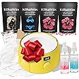 KoluaWax Premium Waxing Kit for Women - Hot Melt Hard Wax Warmer for Hair Removal, Eyebrow, Bikini, Legs, Face, Brazilian Wax - Machine, 4-Pack Beads, Accessories, Sun