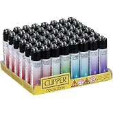 Clipper - Micro Size Reusable Lighter - Iconic Premium Refillable Lighters Bulk Pack - Replace Butane, Flint, and Spark Wheel for Unlimited Lights - 48 Pack - Crystal Gradient Premium Design