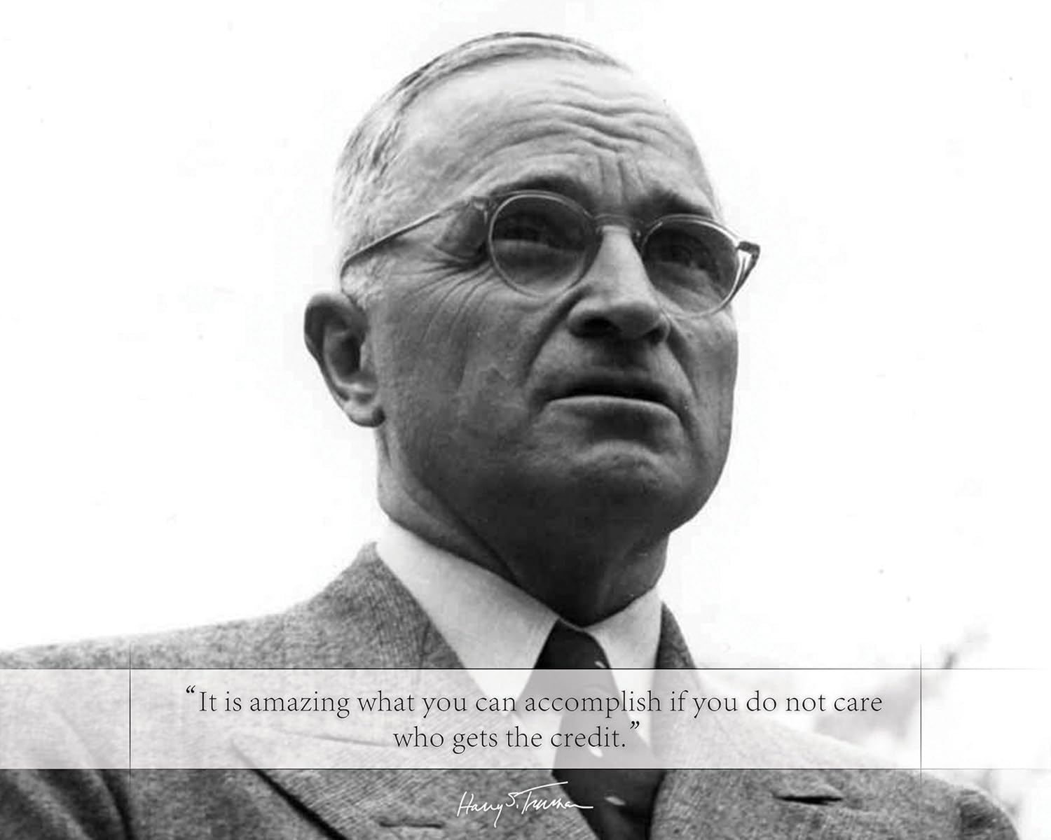Harry S Truman Poster Photo Picture Framed Quote It is Amazing What You can Accomplish. US President Portrait Famous Inspirational Motivational Quotes (8x10 Unframed Photo)