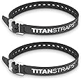 Titan Industrial Straps – Strong & Simple Tie-Downs for Construction (Welders, DIY Home) & 1st Responders – 3 Year Warranty, Batch Tested – 70 lb. Working Load, 25" Length, Black, 2-Pack