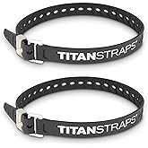 Titan Industrial Straps – Strong & Simple Tie-Downs for Construction (Welders, DIY Home) & 1st Responders – 3 Year Warranty, Batch Tested – 70 lb. Working Load, 25" Length, Black, 2-Pack