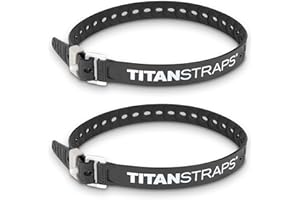 TITANSTRAPS Titan Industrial Straps – Strong & Simple Tie-Downs for Construction (Welders, DIY Home) & 1st Responders – 3 Year Warranty, Batch Tested – 70 lb. Working Load, 25" Length, Black, 2-Pack