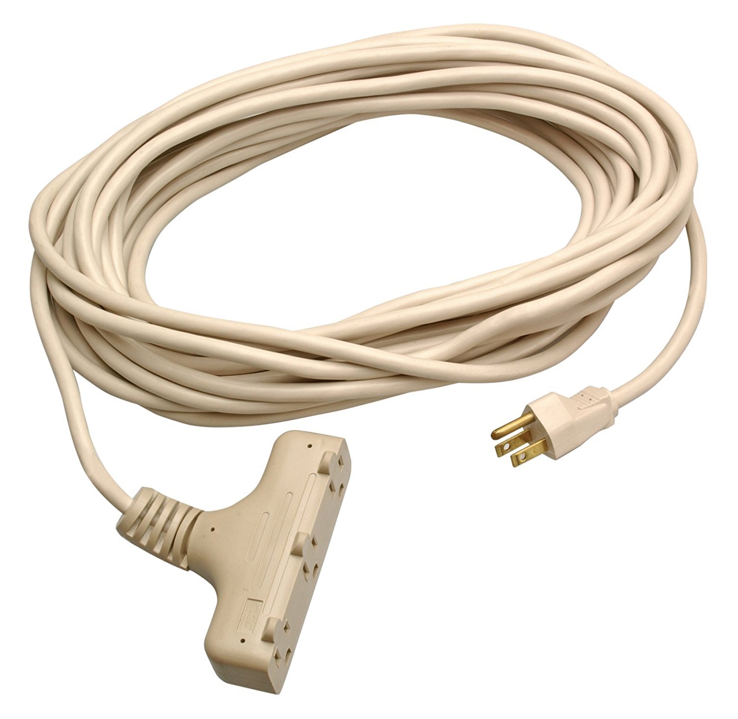 Woods Yard Master Extension Cord – Flexible Power for Patio & Landscape Use – Light Duty – SJTW Extension – 16 Gauge – 3 Prong – Beige – 40 Foot