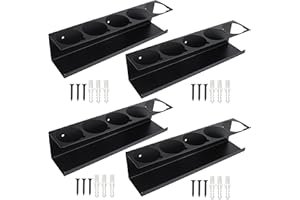 RealPlus 4 Pack Aerosol Spray Can Holder Rack Organizer, 5-Can Spray Bottle Holder Heavy-Duty Steel Wall Mounted for Garage a