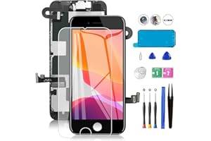 MOBKITFP for iPhone 8 Screen Replacement Black Full Assembly 4.7" 3D Touch LCD Display Screen Digitizer for A1863, A1905, A1906 with Front Camera+Earpiece+Sensors+Waterproof Seal+Repair Tools+Screen Protector