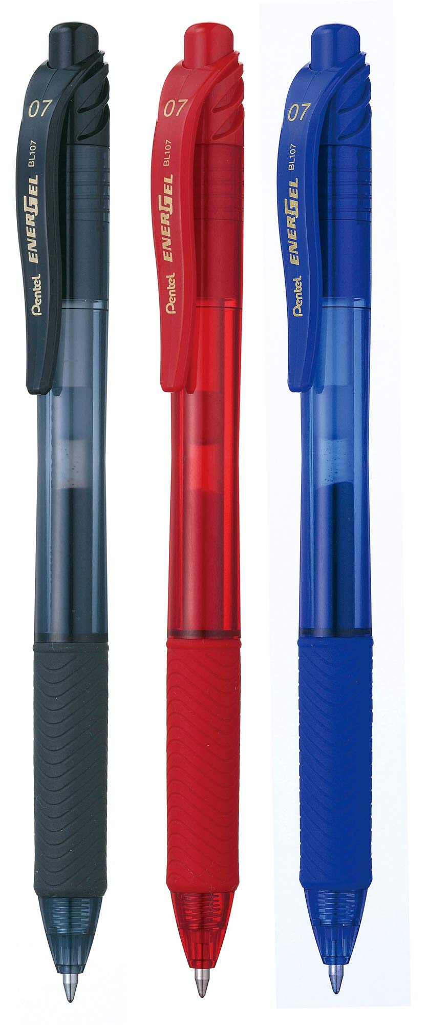 Pentel BL107 Energel X 0.7 mm Retractable Pen confezione 3 pz Nero/Rosso/Blu