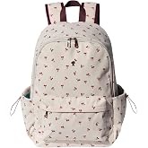 ESVAN Corduroy Backpack Lightweight Fashion 17 inch Laptop Bag for Women Casual College (Corduroy cherry)