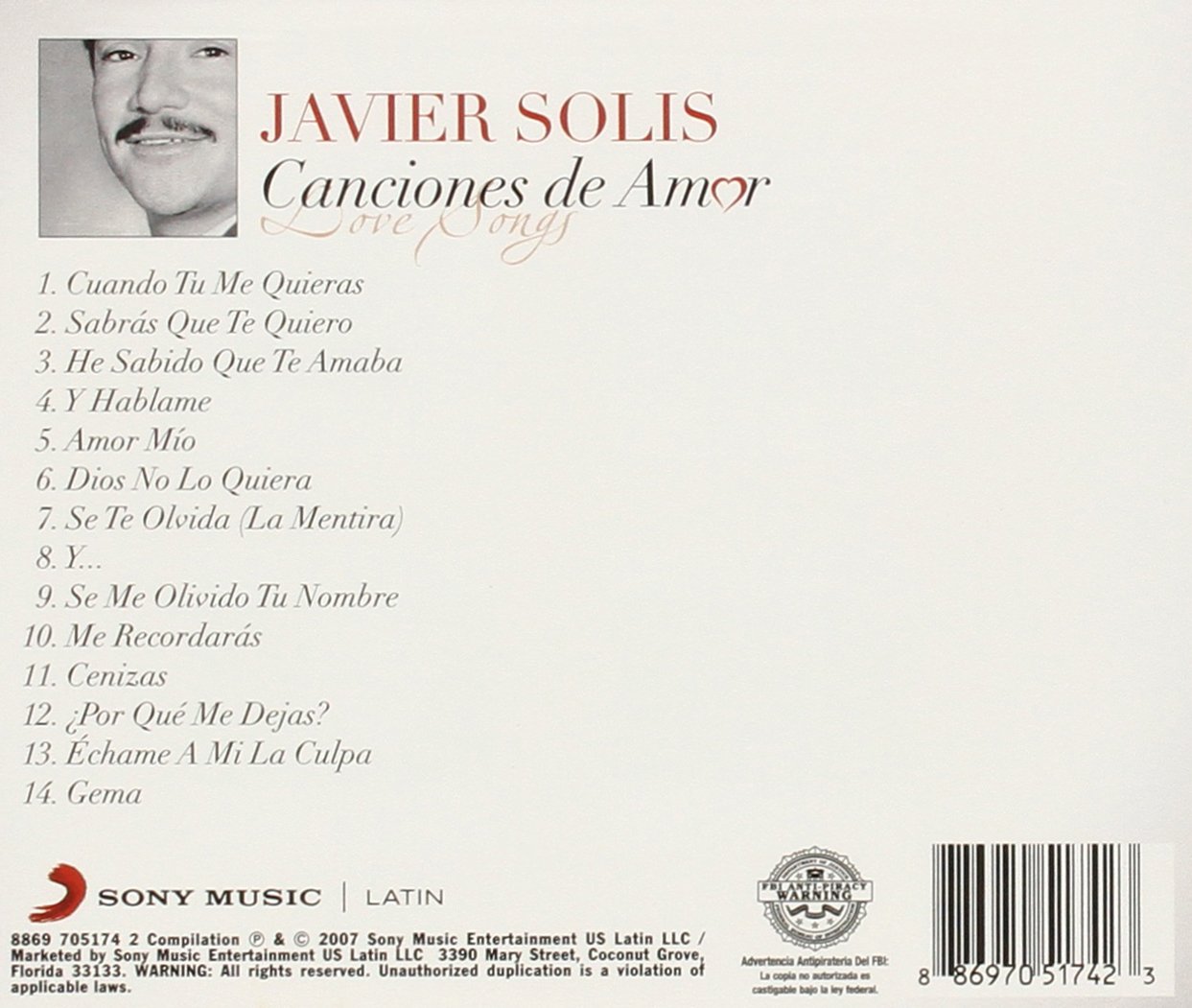 Javier Solis Canciones De Amor Amazon Com Music