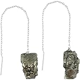 Shivangi Gems Natural Raw Gemstones Threader Earrings, Handmade Dangling Earrings for Women, Silver Plated Earrings, Rough Stones Healing Crystals, Women Jewelry, Gift For Her