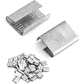 QWORK Strapping Open Seal, 200 Pcs Banding Clip Snap-On Gripper Strap Clip for 5/8" Width Strap