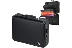 PZU Fireproof Document Box - Hard-Shell Design Waterproof & Fireproof Document Safe with Lock, Fire Proof File Box for Documents, Certificates, Laptops, Passports, Black