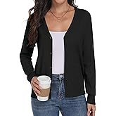Yincro Womens Cardigan Lightweight Button Down Long Sleeve Knit V-Neck Soft Basic Cardigans Sweater