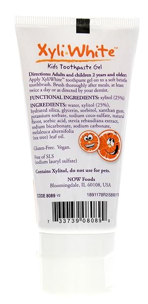 NOW SOLUTIONS XYLIWHITE ORANGE SPLASH TOOTHPASTE GEL FOR KIDS, 3-OUNCE