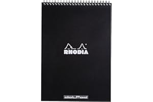 Rhodia Wirebound Notepad, A4, Dot - Black (185039C)