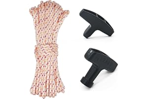 Multisland Recoil Starter Rope Pull Cord with Recoil Starter Handle, 10m / 3.5mm Pull Starter Rope for Craftsman Husqvarna Stihl Honda Lawn Mower Chainsaw Trimmer Edger Brush Cutter Engine Parts