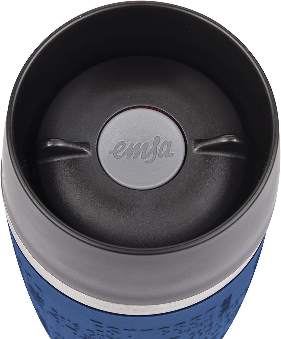 EMSA 513357 Travel Mug Insulated Drinking Cup with Quick Press Closure, 360 ml, Blue - Image 3
