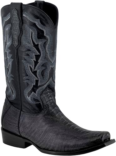 botas cuadradas de avestruz