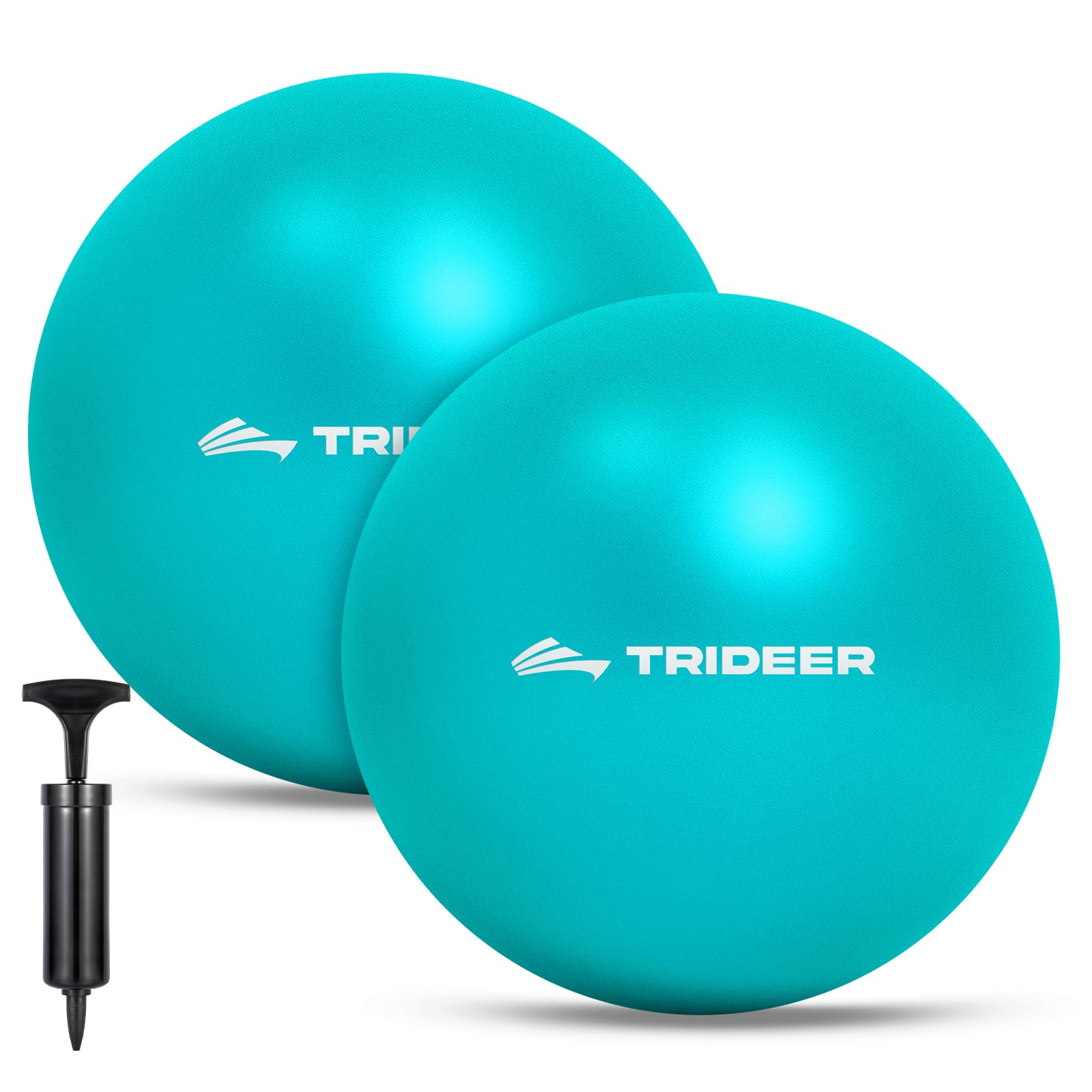 Trideer 9-Inch Pilates Ball, Small Exercise Ball for Yoga, Core Training, Physical Therapy, Balance, Stability and Stretching Pilates Equipment with Inflation Straw (Turquoise)