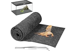 Mechpia 59" x 20" Reptile Carpet, Terrarium Extra Large Mat Liner Bedding Reptile Substrate Supplies for Bearded Dragon Lizard Leopard Gecko Snake Tortoise (Grey)