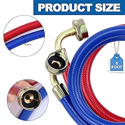 Rubber Washing Machine Hoses 6FT with 90 Degree