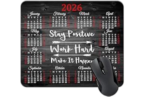 2025 Calendar HD Font Work Hard and Make It Happen Inspirational Quotes Mouse Pad Custom, Motivational Quote Rustic Black Old