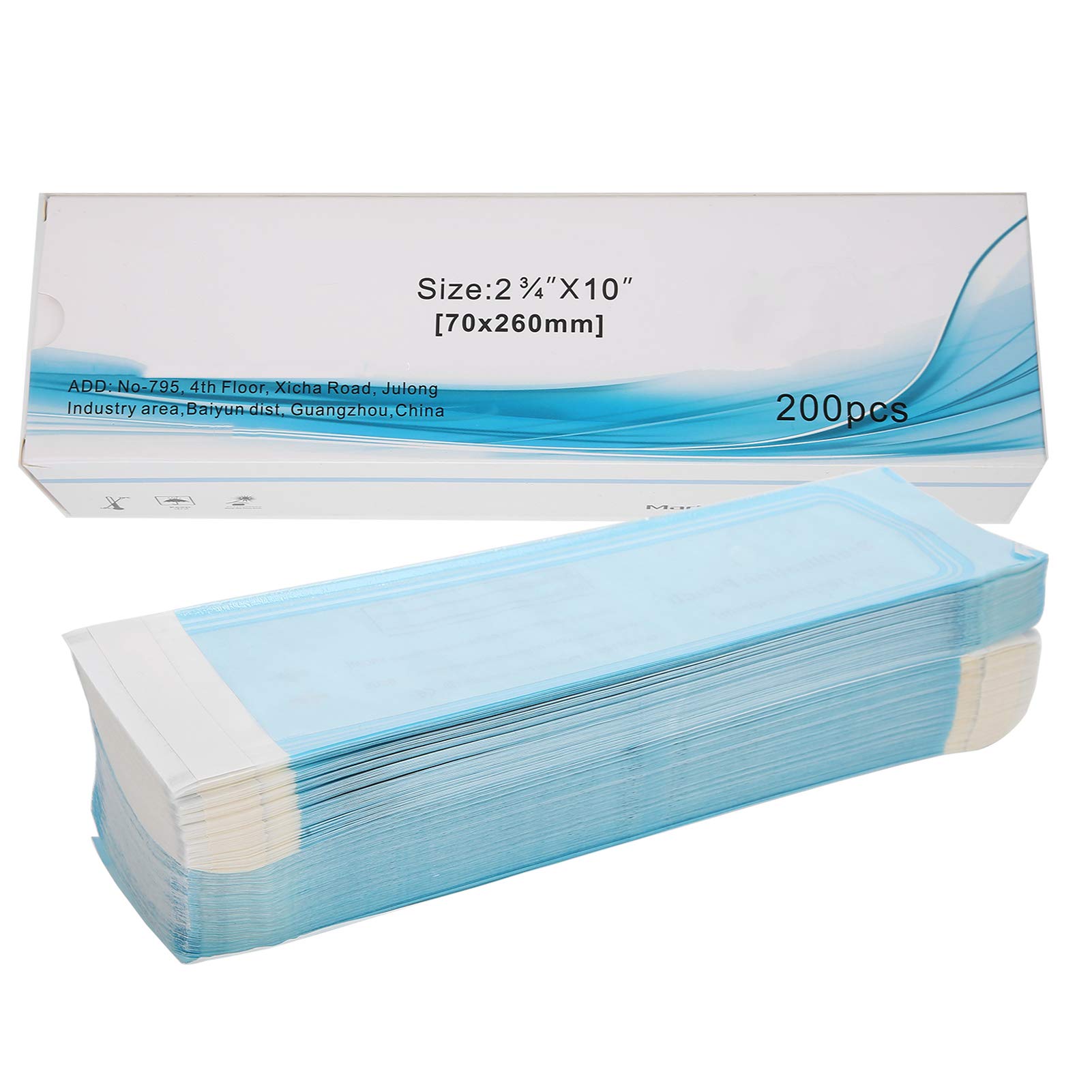 200pcs/Box Self-Sealing Oral Sterilization Bag, Disposable Sealed Sterilization Bag, Oral Supply Cleaning Storage Bag, Dental Tool Sterilization Pouches (70 x 260mm)