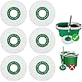 6 Pack Mop Head Replacement for Libman Tornado Spin Mop Reusable Microfiber Spin Mop Heads Refill for Libman Tornado Spin Mop System, Easy to Replace and Machine Washable (White, 6 Pack)