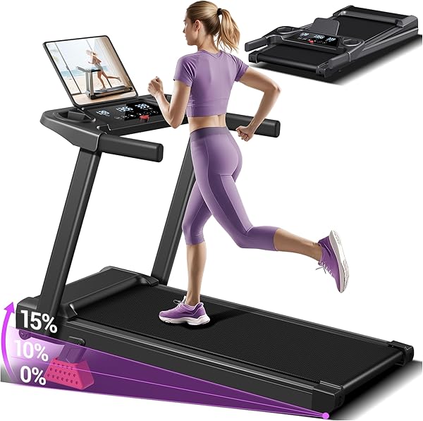 LONTEK Laufband Für Zuhause Klappbar 12KM/H,Laufbänder mit Herzfrequenzmonitor, Treadmill for Home mit 12 Trainingsprogrammen,Max Belastung 136KG