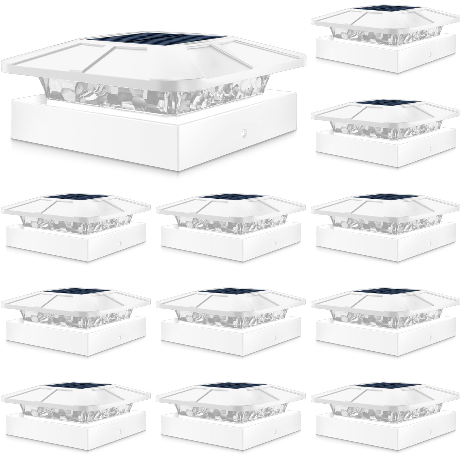 Peasur 4x4 Solar Post Cap Lights Outdoor with 3