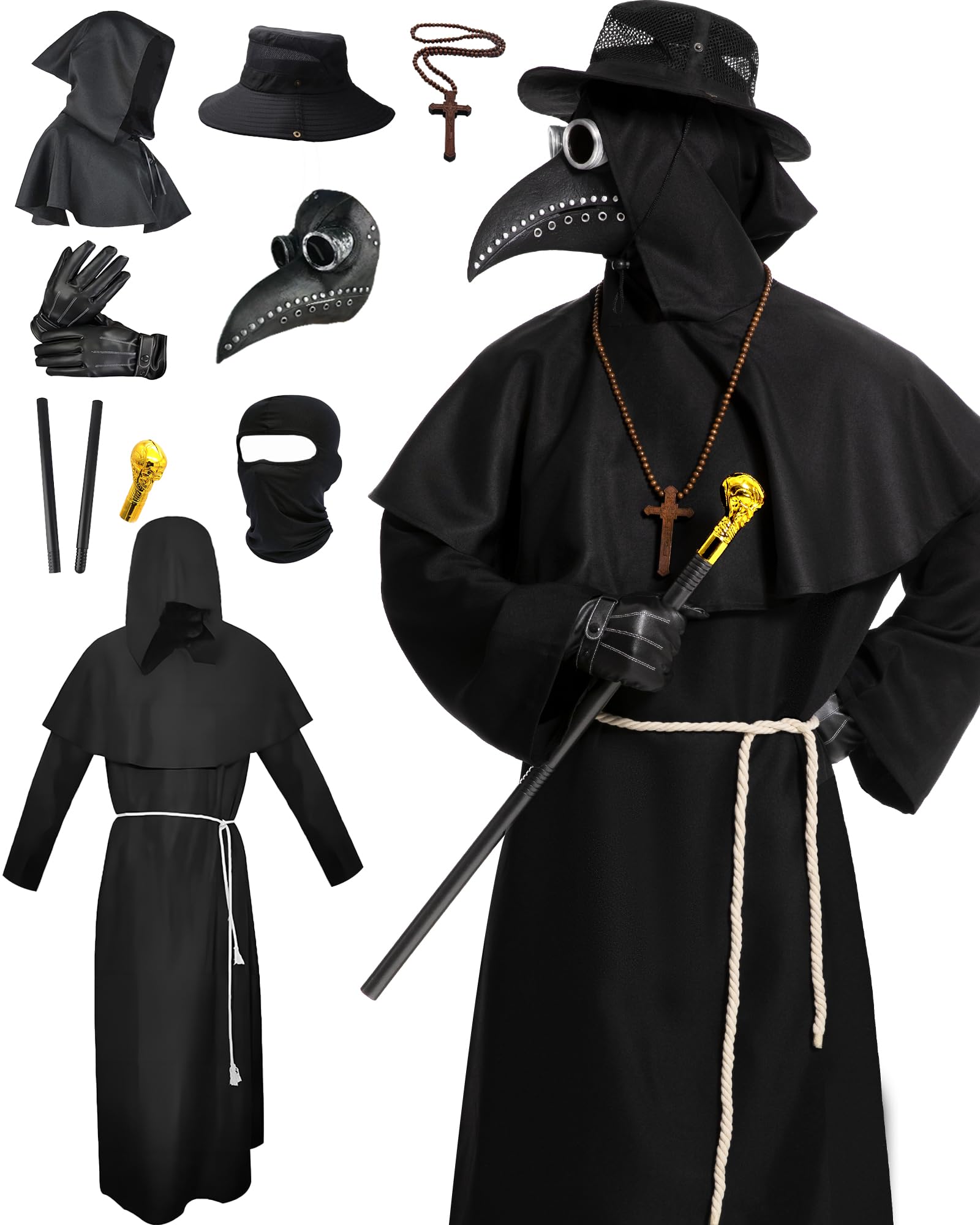Fooecor Plague Doctor Costume, Adults Unisize Adult, | eBay