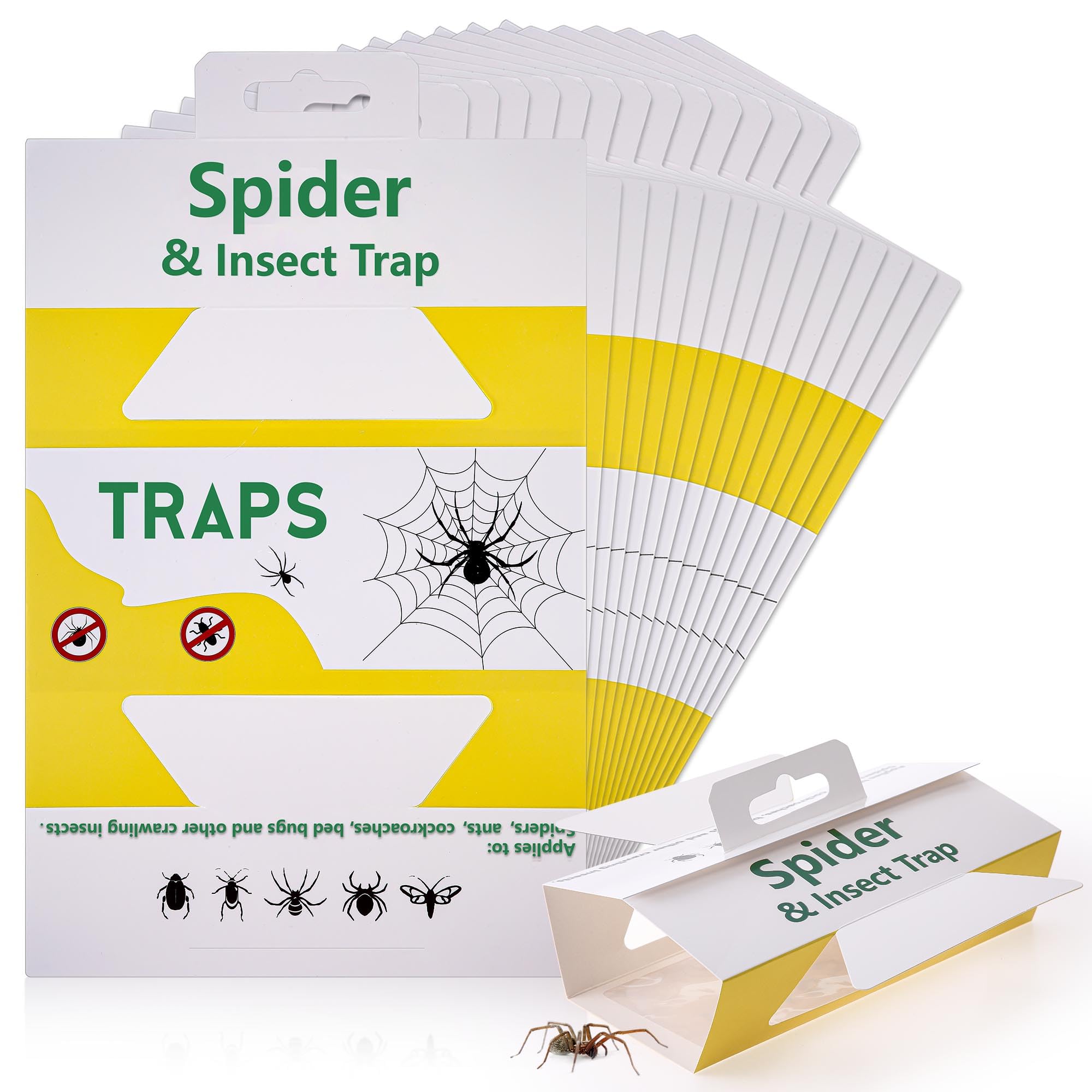 Photo 1 of Qualirey Spider Traps Indoor, 15 Pcs Extra Large Non-Toxic Spider & Insect Traps Sticky Glue, Easy to Hang, Kill Black Widow Hobo Brown Recluse Spiders and Other Crawling Bugs & Insects