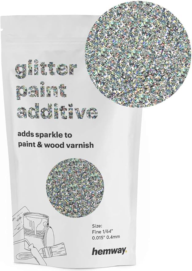 Hemway Glitter Paint Additive FINE 1/64" 0.4mm Emulsion Water Based