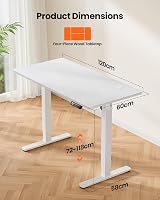ErGear Electric Sit Stand Desk 120x60cm 4 Memory Panel Quiet Motor view 6