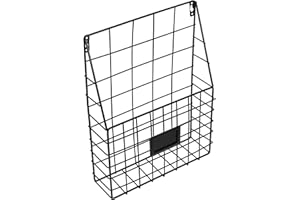 TINEASUR Hanging Wall Magazine Holder Metal Wire Rack Capacity Decorative Organizer for Newspapers Books